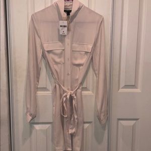 Blush Dress with Buttons and Bow